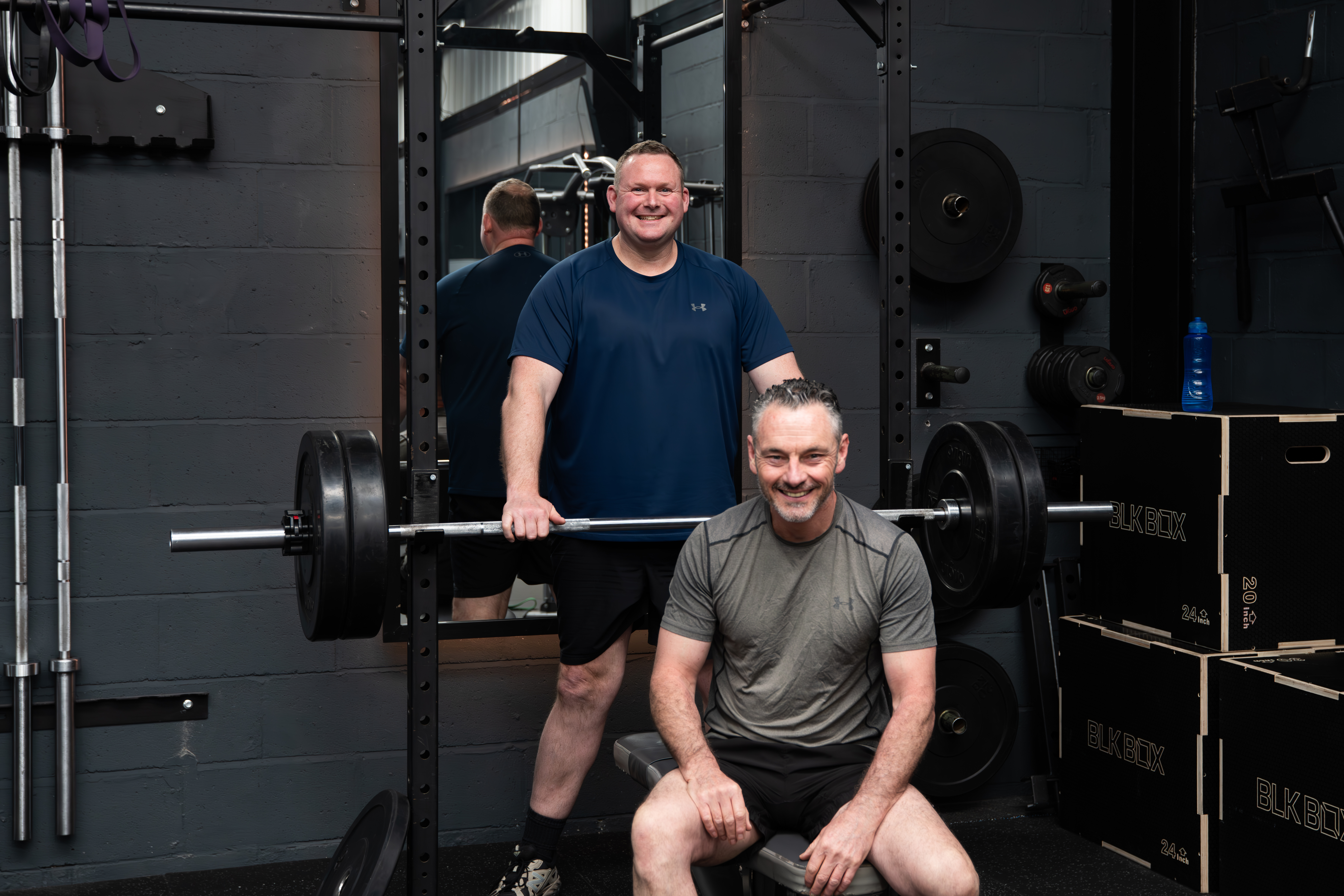 Men bench pressing